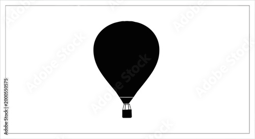 hot air balloon silhouette on white background