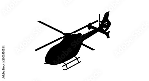 helicopter silhouette on white background high quality professional