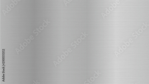 Silver Brushed Metal Texture Background, Stainless Steel Surface with Fine Horizontal Grain, Industrial Metallic Backdrop