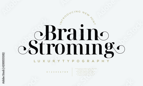 Elegant awesome alphabet letters font and number. unique serif font. Classic Lettering Minimal Fashion Designs. Typography fonts regular uppercase and lowercase. vector illustration 