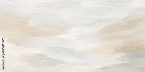 Obraz na plátně Soft brushstrokes in muted tones of gray and tan blend together in this image, creating a sense of serene aesthetic appeal, with an abstract impressionistic art