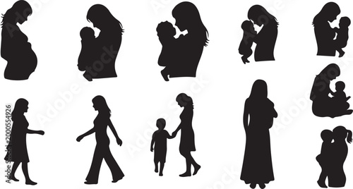 Man and woman symbol set relationship, male female gender symbols with avatar, avatar silhouttee