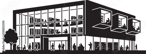 Electric Vehicle EV Charging Hub Silhouettes