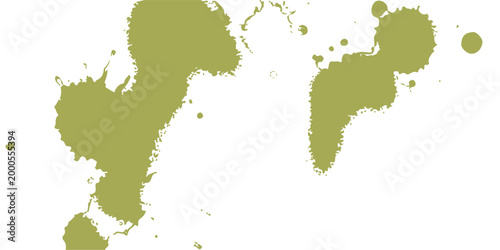 Green vector illustration of a world map featuring the continent of Europe with country borders and a detailed outline of Brazil