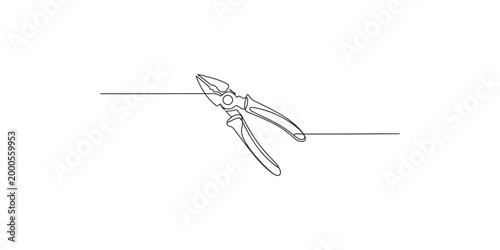 A line drawing of pruning shears or loppers on a white background for gardening or landscaping use