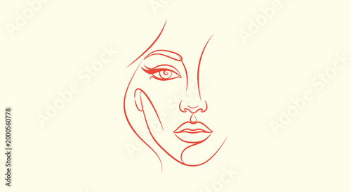 Minimalist One Line Art Portrait of Woman Face for Modern Beauty Salon Decor and Cosmetic Branding