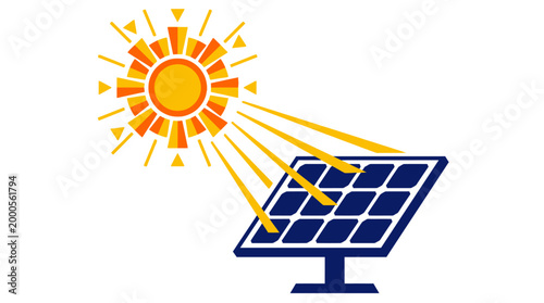 Sunny Solar Panel System Demonstrating Renewable Energy.
