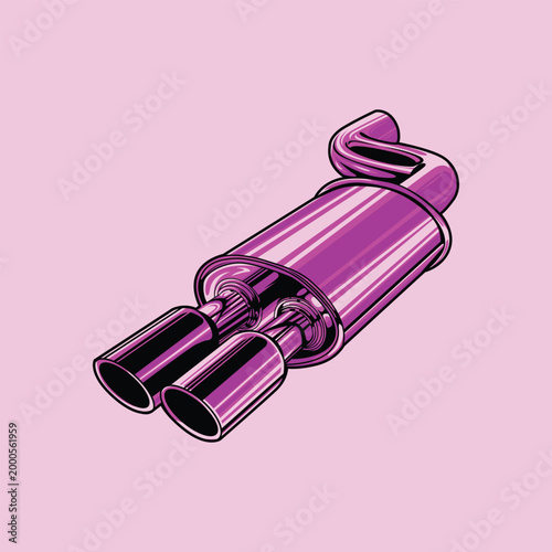 Purple Car Exhaust Vector Stock Illustration
