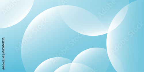 A light blue background with a smooth, gradient texture. The background features overlapping translucent circles in blue hues. Minimal abstract circles vector gradient background