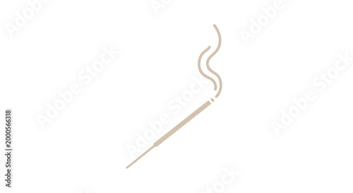 Incense stick with smoke rising.