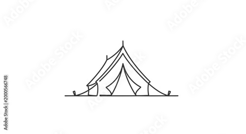Simple line drawing of a tent.