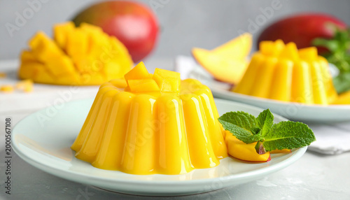 Delicious mango panna cotta