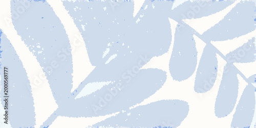 abstract botanical pattern with delicate leaf shapes on light blue background high quality professional detailed