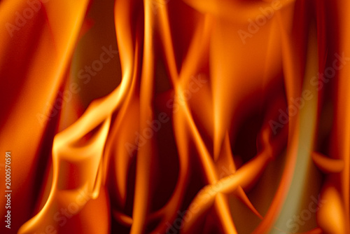 Intense flames with vivid fiery colors