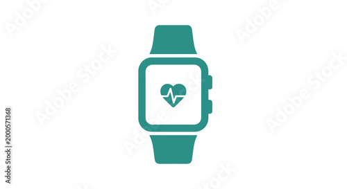 Cuadro en lienzo Smartwatch with heart rate monitor symbol.