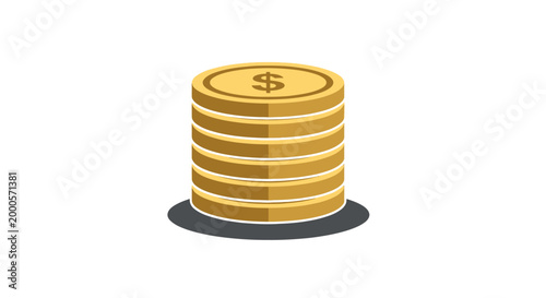 Stack of gold coins money currency.