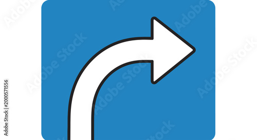White Arrow on Blue Background Sign.