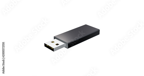 Usb flash pen drive data traveler with black plastic body and silver front
