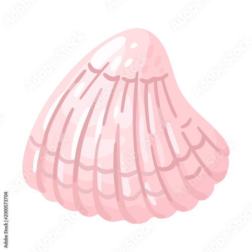 Pastel Seashell illustration. Ocean shell. Vector.