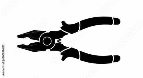 Black Pliers Tool Illustration.