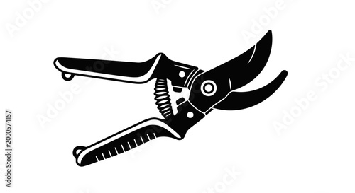 Black pruning shears tool.