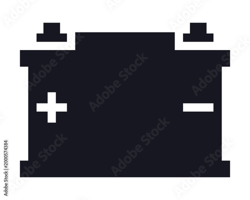 Black and White Accu Battery icon vector illustration
