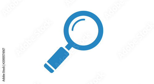 Magnifying glass icon closeup view.