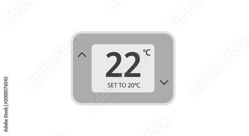 Modern digital temperature control device screen.