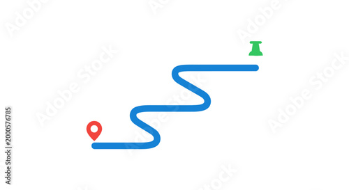 Navigation route path with markers.