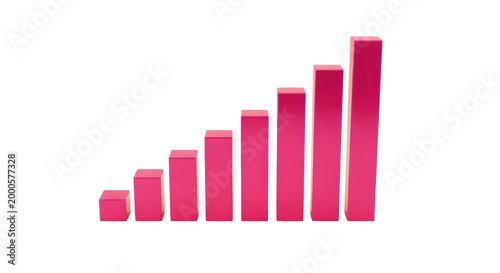 Free Download Pink bar chart showing upward trend and growth as clean cutout - GFXLoad