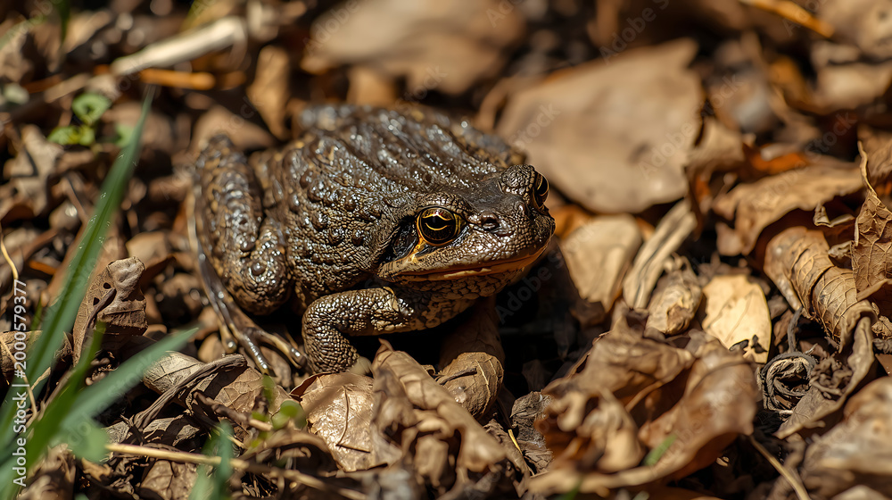 Fototapeta premium The item in the image is a toad, likely a Guttural Toad