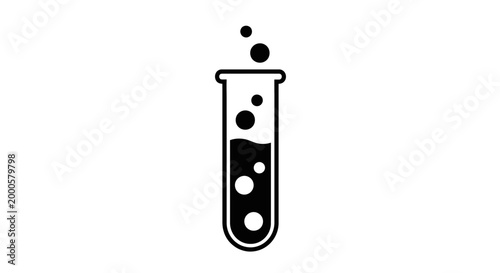 Clean vector illustration of a bubbling test tube representing science experiments and chemical reactions