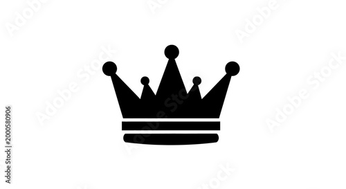 Simple black vector illustration graphic design of a regal crown symbol representing royalty leadership and authority