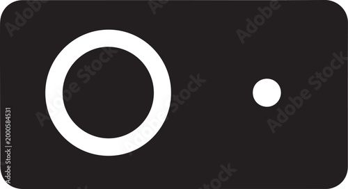 Camera Lens and Flash Dot Icon Minimalist Flat Design Technology Symbol for Apps and Websites