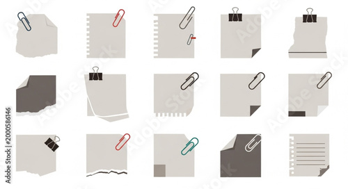 Paper Notes With Paperclips.