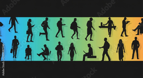 People Silhouettes in Motion.