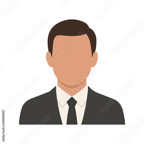 Faceless Male Business Avatar in Suit and Tie Vector Illustration