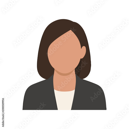Faceless Female Business Avatar in Blazer Vector Illustration