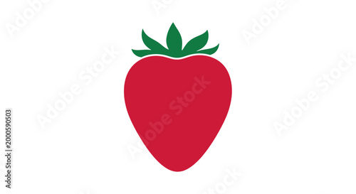 Fresh red strawberry fruit single.