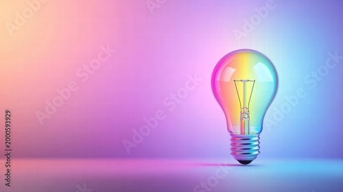 lightbulb rainbow icon Lightbulb with a rainbow gradient effect, modern and vibrant design.