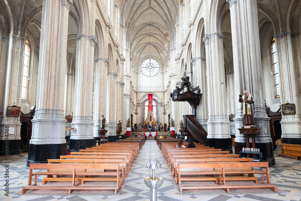 Fototapeta premium Saint Catherine Church interior in Brussels, Belgium