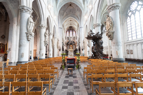 Vászonkép Interior view of Saint Rumbold Cathedral in Mechelen, Belgium