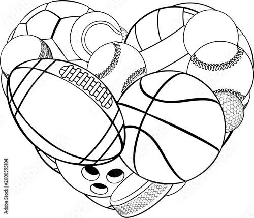 Cartoon sports heart sport ...