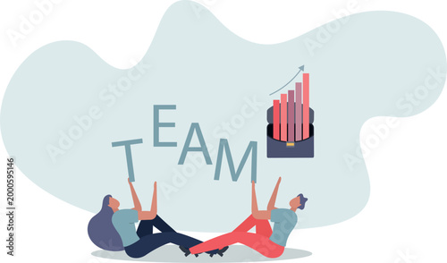 Team working together to win business success, teamwork, cooperation or collaboration, coworker partnership or office colleagues concept.person's life situation and his activities.