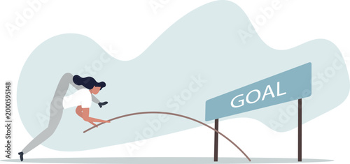 Reach business goal or target, success, achievement or challenge to overcome obstacle and win competition, performance or skill to reach goal, winner concept.person's life situation and his activities