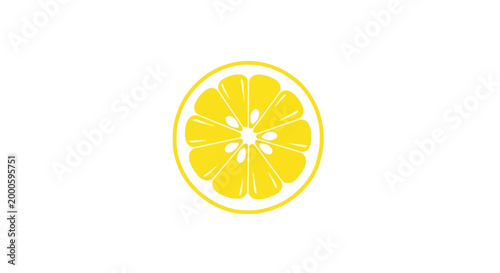 Fresh Lemon Fruit Slice Isolated.