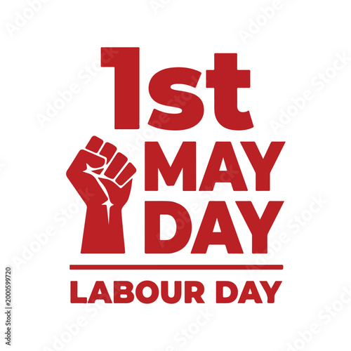 vector typography may day red version simple and minimalist 002