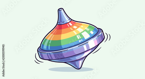 Fotografía Spinning Top Toy Colorful Rainbow.
