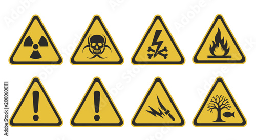 Free Download Warning signs for hazardous materials. - GFXLoad