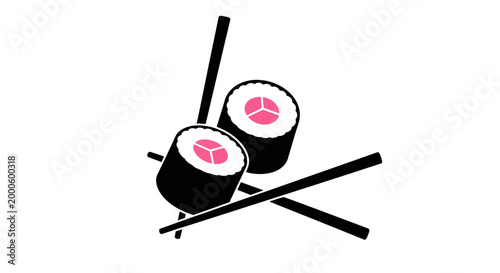 Sushi rolls with pink filling.